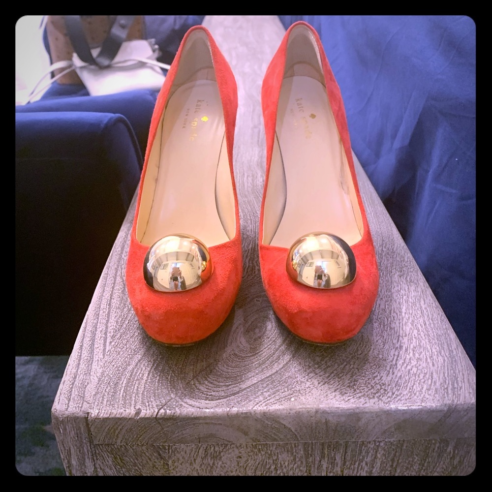 Kate Spade red suede pumps